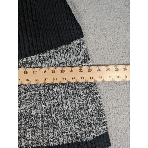 BCBGMaxAzria Poncho Womens One Size Black Grey Striped Sweater Poncho - NO TAG - Picture 4 of 6